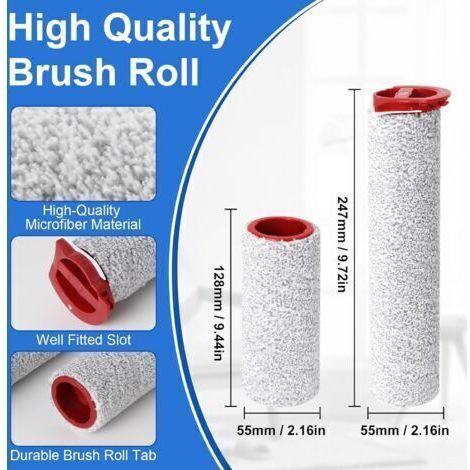 NALOOKAMIC Rouleau à Brosse et Filtre Kit d'accessoires pour Roborock A10 ultra/Plus Aspirateur Laveur sans Fil (3 rouleau à brosse, 2 filtres) (1/3)