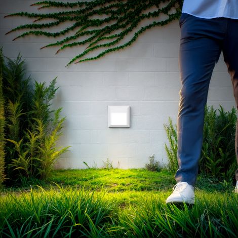Baliza Exterior LED Superficie Pared Cuadrado Edulis 4000K Blanco Blanco Neutro