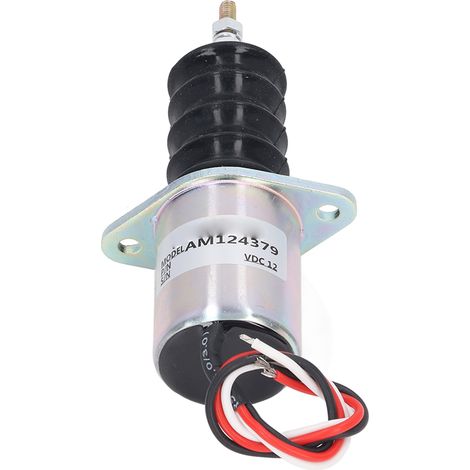 Électrovanne d'arrêt AM124379 en acier inoxydable pour tracteurs tondeuses John Deere 425 445 755 856 F915 F925 (1/5)