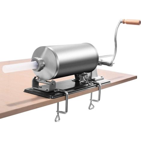 manuale per salsicce, 3 l, in acciaio inox, per salsicce, tritacarne e salsicce con 4 tubi di riempimento, tubi di riempimento per salsicce fatte in casa, argento