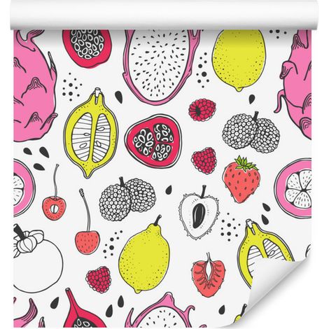 Carta da parati con frutti esotici per soggiorno e camera da letto, 50x1000 cm (1/5)