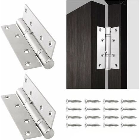 Ferme-porte automatique en acier inoxydable de 5 pouces, charnière de positionnement hydraulique tampon, charnière à ressort réglable, fermeture tampon à usage commercial et résidentiel, 2 pièces