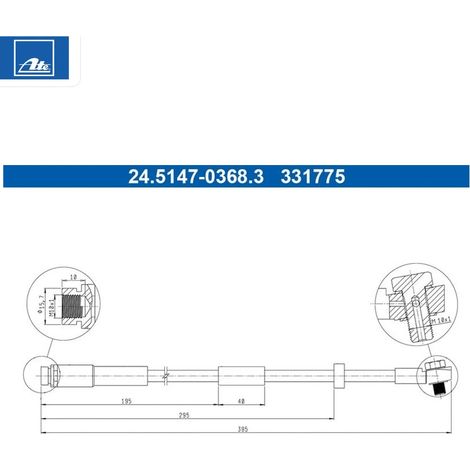 Flexible de frein ATE 24.5147-0368.3 JAGUAR C2S 46537 C2S 4684
