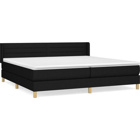 Maison Exclusive - Giroletto a Molle con Materasso Nero 200x200 cm in Tessuto (1/5)