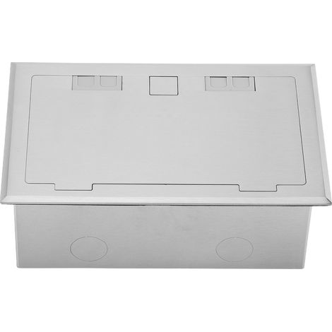 Boîtier de prise de sol encastré étanche en acier inoxydable, kit de prise plate 4 kW 16 A avec 2 prises à 2 broches et 2 ports USB, pour marbre (1/5)