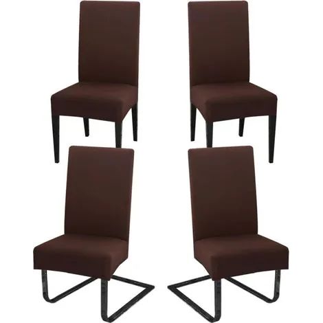Housses de chaises de salle à manger, amovibles et lavables, pour salle à manger, mariage, hôtel, cuisine, fête, cérémonie, café, lot de 4 (1/3)