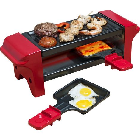 2-personen-raclette-grill 350 w + schwarz/roter grill - Bestron - agr102 (1/4)