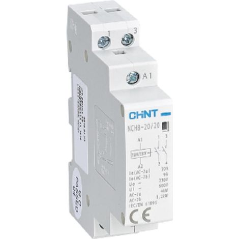 Chint nch8-20.20/230 - contattore modulare 20a 2na 230vac 1m 256054