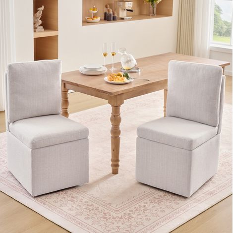 Chaise salle manger pivotante rangement chenille OKMYHOME (1/3)