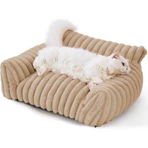 Canapé-lit pour chat, animal de compagnie mignon pour petits, moyens et grands chats, chiens, canapé moelleux pour animaux de compagnie d'intérieur avec fond antidérapant et housse lavable (1/5)