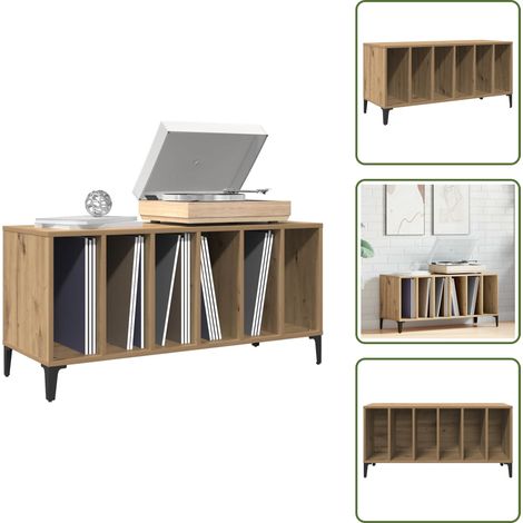 Armoire chêne - vidaXL Armoire à disques chêne artisanal 100x38x48cm bois d'ingénierie - Meuble bois d'ingénierie (1/5)