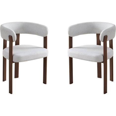 Lote de 2 sillas de comedor "Opale" con reposabrazos - Gris claro (1/5)