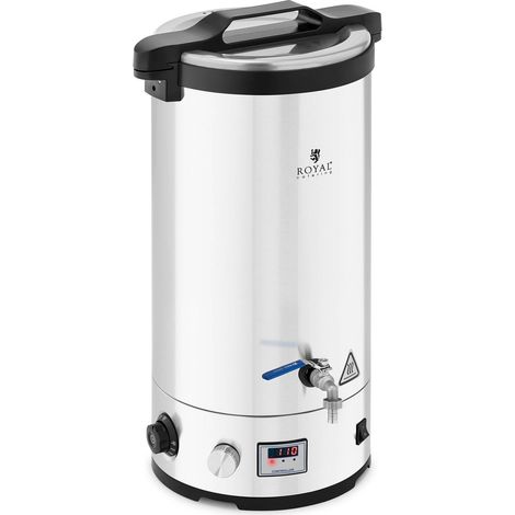 Caldera de maceraci贸n para producci贸n de cerveza con temporizador, fabricada en acero inoxidable, 30-110 掳C, LED, 2500 W, 30 l (1/5)