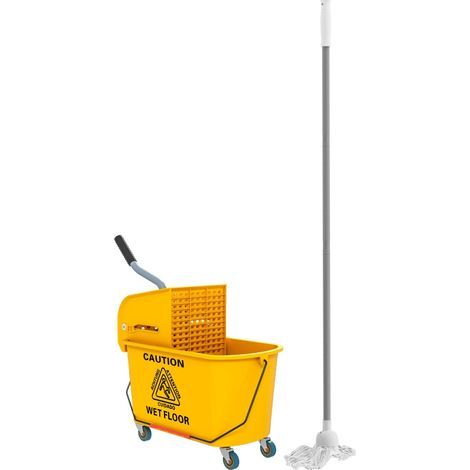 AMXCNOY Chariot de nettoyage 20 L, chariot de nettoyage avec presse et balai, seau avec balai et rouleau (1/5)