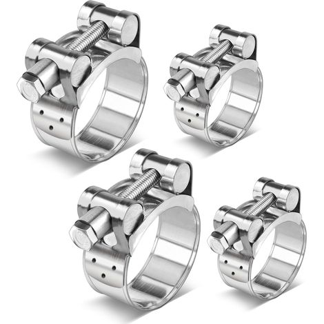 4 Stück Gelenkbolzenschellen Edelstahl Set 2 Stk 32-35mm Schlauchschellen und 2 Stk 40-43mm Spannbackenschellen Auspuff Klemme für Schlauchbefestigung Poolschlauch Gasleitung und Garten (1/5)