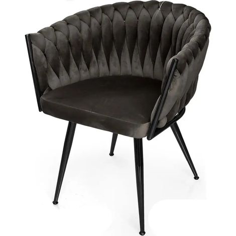 Set de dos sillones de terciopelo negro 63x43x80