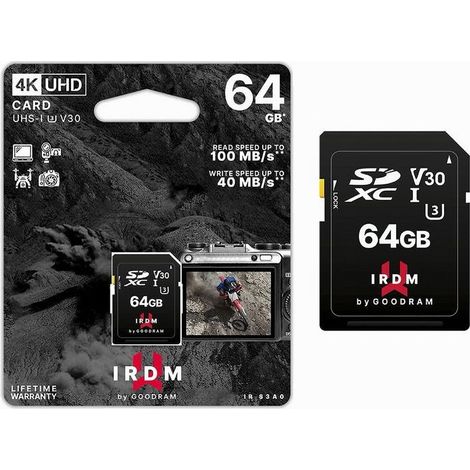 MaxTech - Scheda Di Memoria Sd Card 64 Gb Per Videocamere Classe Uhs-i 3 V30 Ir-s3a0-64gb - (1/3)
