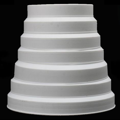 Raccord réducteur de conduit de ventilateur d'extraction - Adaptateur de tuyau rond - 80 mm, 100 mm, 110 mm, 120 mm, 130 mm, 140 mm, 150 mm, matériau ABS blanc (1/5)