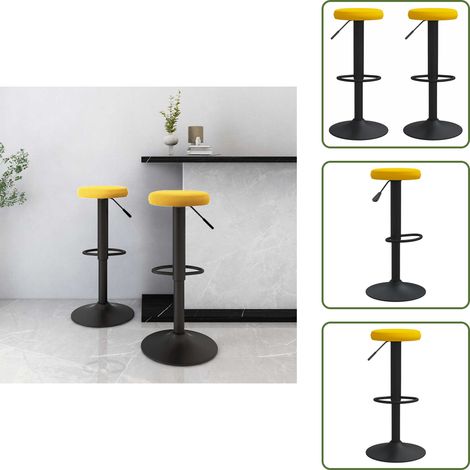 vidaXL Tabourets de bar lot de 2 jaune moutarde velours