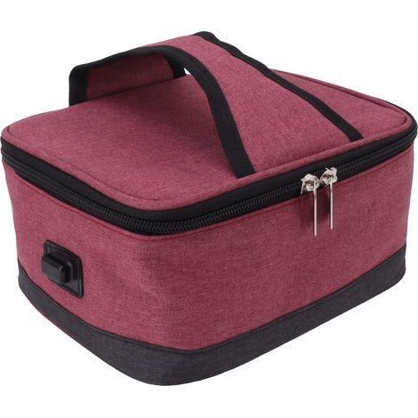 Sac isotherme USB portable chauffant électrique pour aliments, contenant chauffant à température constante pour une utilisation en extérieur, bordeaux (1/5)