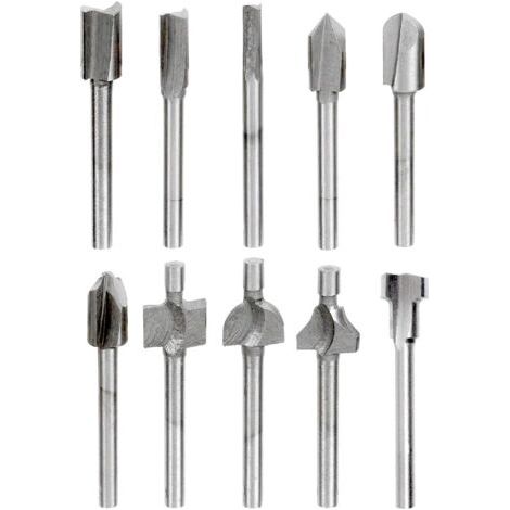 10pcs 3mm 1/8 inch Mini Shank HSS Carpenter Router Bits Woodworking Milling Cutter for Dremel Foredom Rotary Tool (1/5)