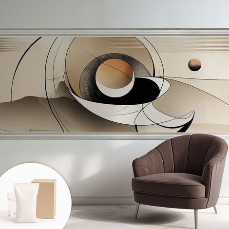 Papier peint intissé décoratif avec colle pour salon chambre et bureau Installation rapide Abstraction harmonieuse 250x104 cm (1/5)