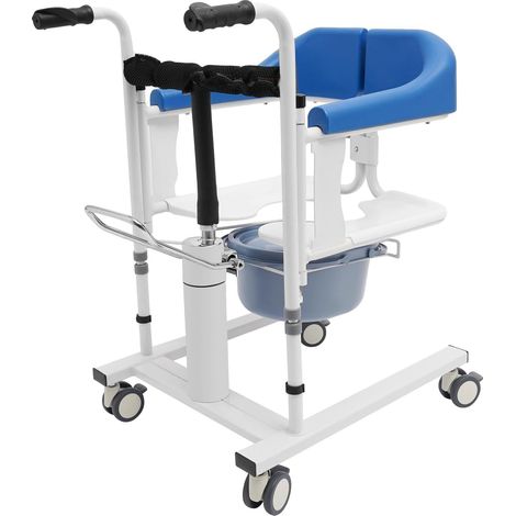 Sedile doccia portatile, Sollevamento idraulico per pazienti a casa, pieghevole, con pedale, regolabile in altezza, per anziani, per disabili, capacità di carico 90 kg/198,4 lbs (1/5)