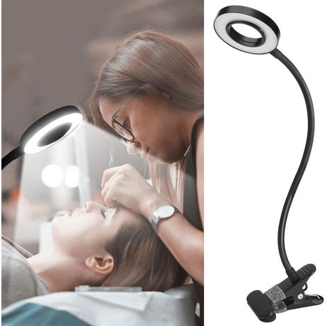 Lampe de bureau à pince pour tatouage, nail art, lecture, beauté et maquillage. Lampe de table, lampe de lecture, protection des yeux, lumière LED, flexible, alimentée par USB. (1/2)