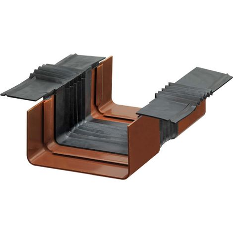 INEFA Carportrinnen-Verbindungsstück kastenförmig 21cm Braun Zubehör Dachrinne, Zange, Gartenhaus, Carport, Abbiegzange Vordach, Fallrohr Klein, Laubschutz, Regensammler, Halter