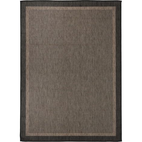 Tapis extérieur à tissage plat Terrasse Salon Cuisine - Tapis de jardin 200x280 cm Marron foncé BV523776 - BonneVie (1/5)