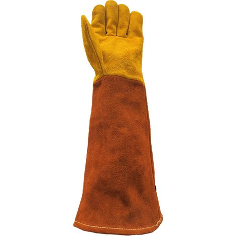 Gants de Jardinage en Cuir de Vache Souple, Résistants aux Épines et aux Perforations, Taille Réglable L