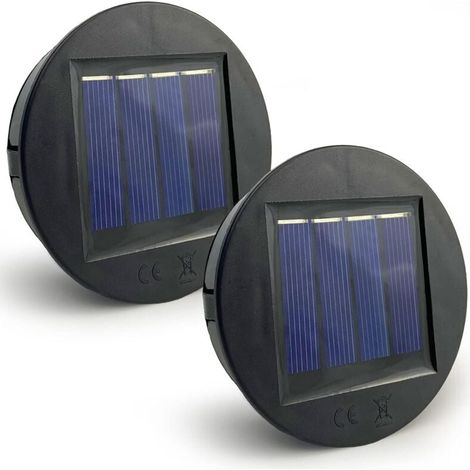 2er-Pack Solarleuchten-Ersatz mit 8 cm Durchmesser und transparenten LED-Solarabdeckungen, wasserdichte IP65-Solar-LED-Abdeckung für Solarleuchten im Garten und zum Selbermachen (1/4)