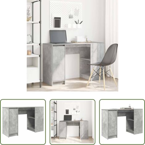 vidaXL Bureau gris béton - Bureau gris béton 120x42x76 cm bois d'ingénierie (1/5)