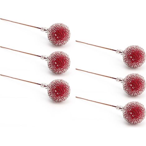 100 mini baies de houx artificielles givrées pour la décoration de la maison, des mariages et des fêtes (1/5)