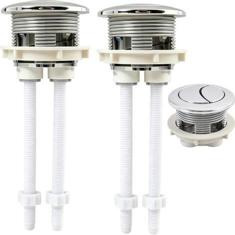 Set of 2 universal flush buttons 40 mm double flush economy for toilet with hole diameter 37-44 mm, easy installation without tools, silver design (1/5)