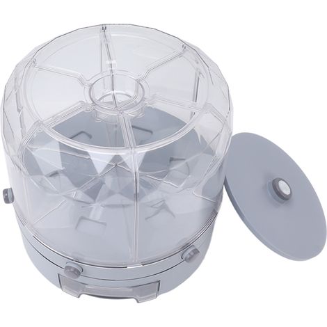 Distributeur de Riz Rotatif 6 Cases 6kg Airtight Stockage Aliments Secs pour Céréales et Légumineuses Gris (1/5)