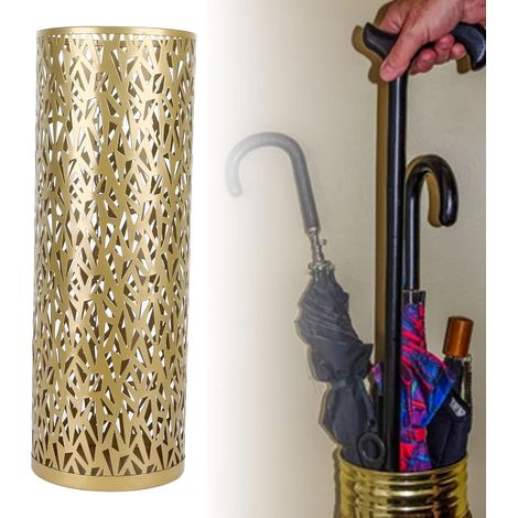 Porte-parapluies en métal pour entrée, collecteur de pluie autonome, bac de rangement pour cannes de marche, pour décoration de maison et de bureau (1/5)