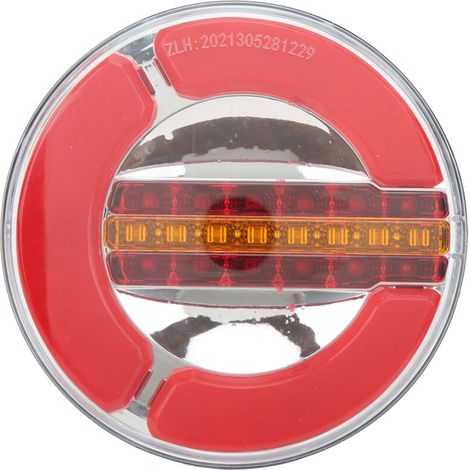 12-24V LED Trailer Light, Round Chrome LED Trailer Tail Light, IP67 Waterproof, 3000K, Transparent Red Housing for Truck, Boat, Yacht (1/5)