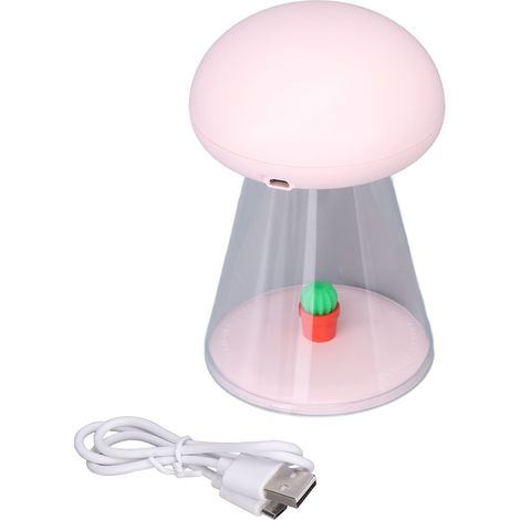 Veilleuse 7 couleurs, portable, rechargeable par USB, jolie forme, veilleuse pour bébé, rose (1/5)