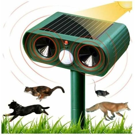 Solar Ultrasonic Cat Repellent – Adjustable Sensitivity & Frequency – Waterproof for Garden (8m Range)
