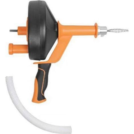 Déboucheur de canalisations avec adaptateur pour foret, serpent de plomberie flexible et résistant, manuel ou électrique (1/4)