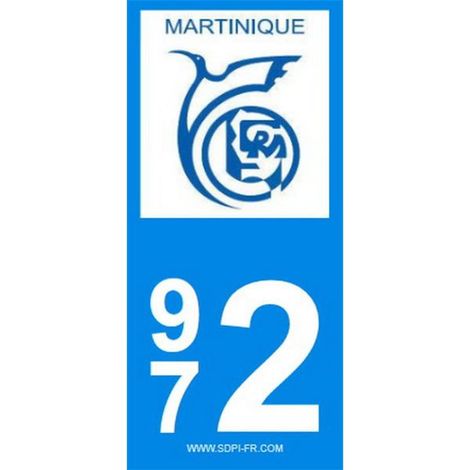 2 autocollants Region Departement 972