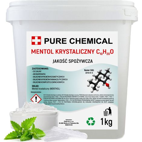 Cristalli di mentolo - 1 kg - Sauna - Effetto rinfrescante - Profumo gradevole