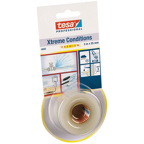 Tesa 04600-00000 Nastro Riparazioni Autoagglomerante Silicone Interno Esterno 3mX25mm (1/10)