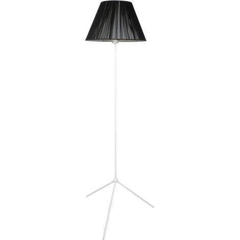 Pie De Salon 1xe27 Bianco con Paralume Filo Nero 40x40x150 Cm