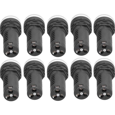 Lot de 10 Voyants LED Rouge Vert Économie d'Énergie pour Moteurs 220V AC/DC Indicateurs Électroniques (1/5)