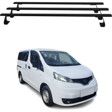 OMAC Heavy Duty Dachträger Querträger kompatibel mit Nissan NV200 2009-2020 – 3 Stangen – Stahl Schwarz