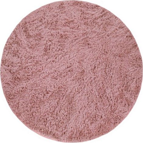 Paco Home Tapis Poils Longs Salon Shaggy Fausse Fourrure Fourrure Moelleux Marron PinkRose Lilas 120 cm rond (1/5)