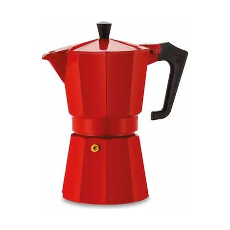Cafetière italienne PEZZETTI ITALEXPRESS en aluminium, 6 tasses, rouge.