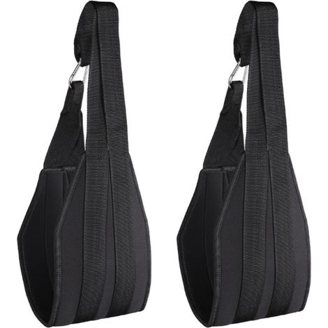Lot de 2 sangles de traction pour les bras : sangles abdominales suspendues pour le renforcement du tronc, compatibles avec les barres de traction standard. (1/4)